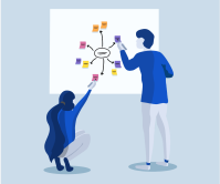 Two people taking part in the Innovation Kit workshop