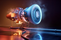 A digital recreation of an aircraft engine