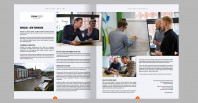 An image of Newicon's double-page spread in Innovate Bristol, featuring images of Newicon and text about Newicon's relationship with innovation.